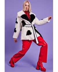 Jayley - Faux Fur Long Coat - Lyst