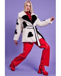 Jayley - Faux Fur Long Coat - Lyst