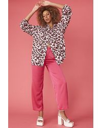 Jayley - Animal Print Oversized Shirt - Lyst