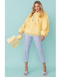 Jayley - Faux Fur Oversized Hoodie - Lyst