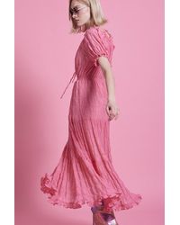 Jayley - Silk Blend Maxi Ruffle Dress - Lyst