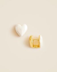 J.Crew - Double-Sided Heart Huggie Hoop Earrings - Lyst