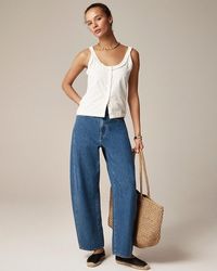 J.Crew - Broken-In Jersey Button-Front Tank Top With Ruffle Trim - Lyst