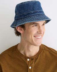 J.Crew - Denim Bucket Hat With Snaps - Lyst