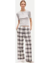 J.Crew - Pointelle Tee And Flannel Pant Pajama Set - Lyst