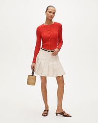 J.Crew - Tall Pleated Denim Mini Skirt - Lyst