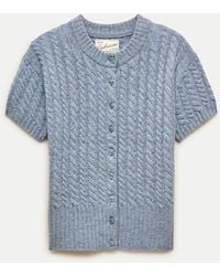 J.Crew - Cashmere Short-Sleeve Cable-Knit Cardigan - Lyst
