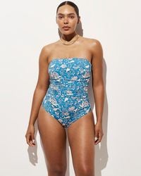 J.Crew - Gemma Ruched Bandeau One-Piece - Lyst