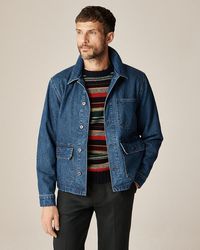 J.Crew - Patch-Pocket Denim Jacket With Flannel Lining - Lyst