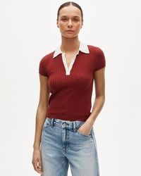 J.Crew - Featherweight Cashmere Pointelle Sweater-Polo With Contrast Collar - Lyst