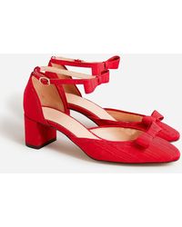 J.Crew - Millie Bow Ankle-Strap Heels - Lyst