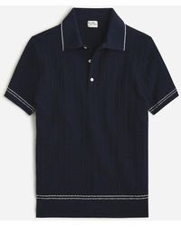 J.Crew - Texture-Stitch Cotton-Tipped Sweater-Polo - Lyst
