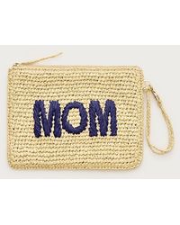 J.Crew - "Mom" Embroidered Straw Pouch" - Lyst