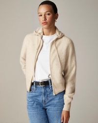 J.Crew - Brushed Cashmere Zip-Up Sweatshirt - Lyst