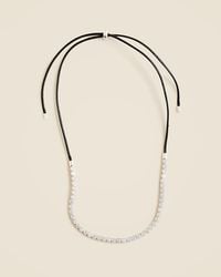 J.Crew - Leather And Cubic Zirconia Bezel-Set Tennis Necklace - Lyst