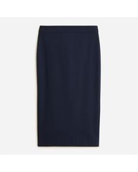 J.Crew No. 3 Pencil Skirt In Bi-stretch Cotton - Blue