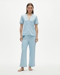J.Crew - Dreamy Cotton-Blend Short-Sleeve Pajama Pant Set - Lyst