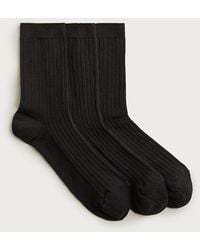 J.Crew - Ribbed Cotton Bootie Socks Three-Pack - Lyst