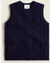 DEMYLEE Limited-edition New York Tm X J.crew Cable-knit Sweater-vest - Blue