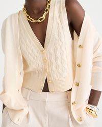 J.Crew - Cashmere Cropped Cable-Knit Sweater-Vest - Lyst