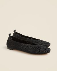 J.Crew - Square-Toe Crochet Ballet Flats - Lyst