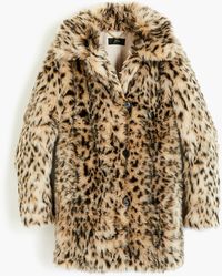 J.Crew Leopard Faux-fur Coat - Brown