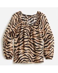 J.Crew Silk Collection Drake's Pajama Top In Green Bengal Tiger | Lyst