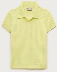 J.Crew - Featherweight Cashmere Pointelle Short-Sleeve Sweater-Polo - Lyst