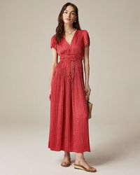 J.Crew - Pleated Tie-Waist Dress - Lyst