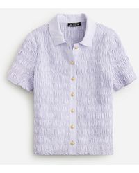 J.Crew - Smocked Button-Up Shirt - Lyst