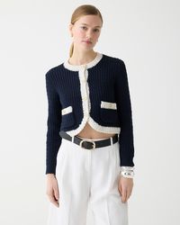 J.Crew - Cropped Sweater Lady Jacket With Contrast Trim - Lyst
