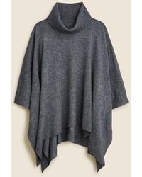 J.Crew - Wool-Cashmere Blend Turtleneck Poncho - Lyst