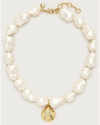 J.Crew - Pearl Shell Charm Necklace - Lyst