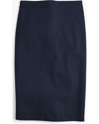 J.Crew No. 2 Pencil® Skirt In Bi-stretch Cotton - Blue
