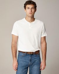 J.Crew - Slim Short-Sleeve Sueded Cotton Henley - Lyst