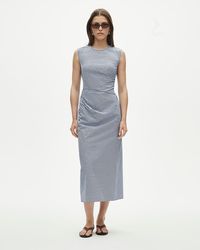J.Crew - Petite Ruched Midi Dress - Lyst