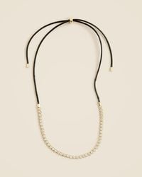 J.Crew - Leather And Cubic Zirconia Bezel-Set Tennis Necklace - Lyst
