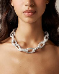 J.Crew - Chainlink Necklace With Pavé Crystals - Lyst
