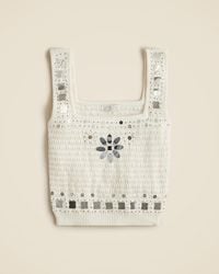 J.Crew - Sweater-Tank With Hand-Embellished Mirrors - Lyst