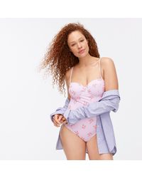 J.Crew Underwire One-piece Swimsuit In Embroidered Seersucker - Multicolour