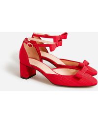 J. CREW Evie Ballet Pump Block Heel Red Patent Leather Size 8