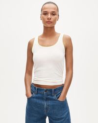 J.Crew - Feather Jersey Tank Top With Contrast Trim - Lyst