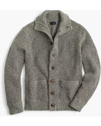 J.Crew Marled Cotton Mockneck Cardigan Sweater - Gray