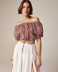 J.Crew - Cinched-Waist Cropped Top - Lyst