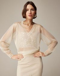 J.Crew - Collection Sheer V-Neck Sweater - Lyst