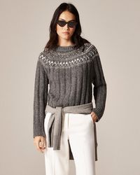 J.Crew - Embellished Fair Isle Sweater - Lyst