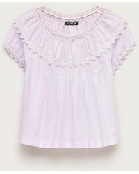 J.Crew - Embroidered Cap-Sleeve Top - Lyst