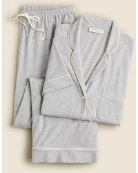 J.Crew - Dreamy Cotton-Blend Short-Sleeve Pajama Pant Set - Lyst