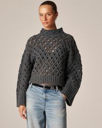 J.Crew - Cross-Cable Mockneck Sweater - Lyst