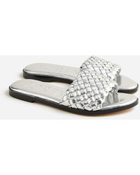 J.Crew - Georgina Woven Sandals In Metallic Leather - Lyst